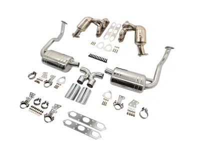 Impianto di scarico completo per Porsche 987 / 987C in Acciaio Inox - 3606008703, 3606109871, 3606109872, 99611110755, 99907507400